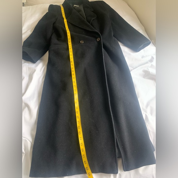 Giorgio Armani Women’s Long Black Lana Wool Cashmere Blend Coat Size 40 US 6 - Picture 11 of 13